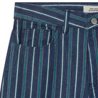 Striped Berta Long Denim Pants in Medium Wash by The Tiny Big Sister