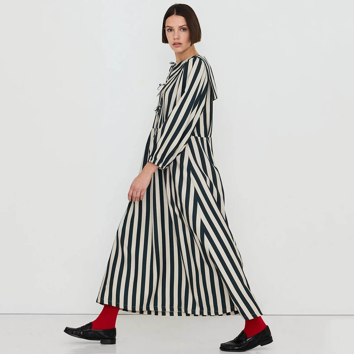 Striped Midi Dress by The Tiny Big Sister