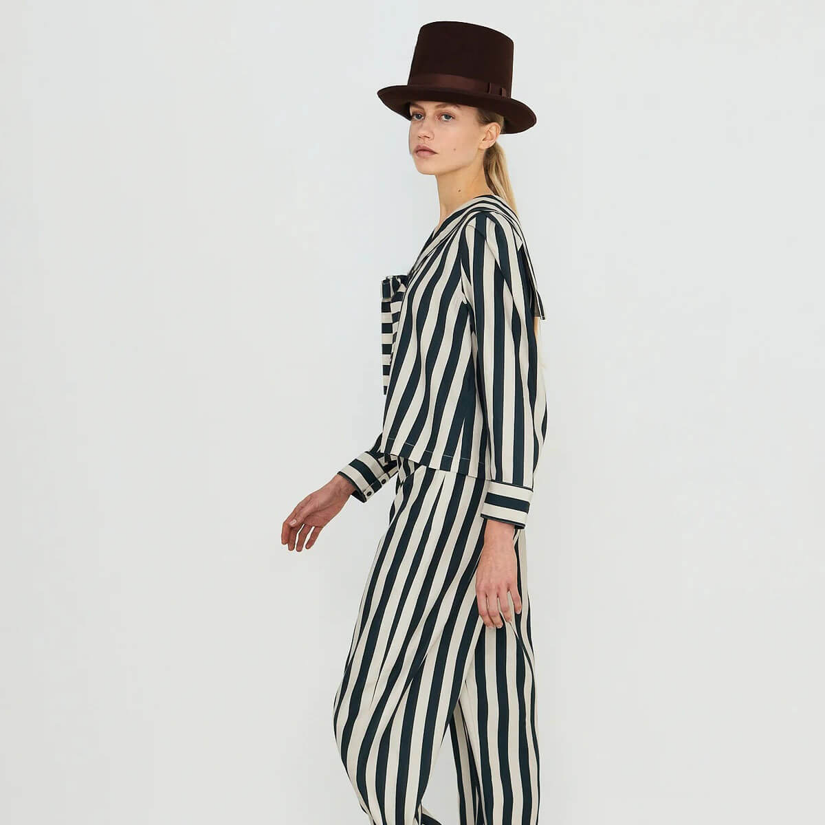Striped Sailor Neck Blouse by The Tiny Big Sister
