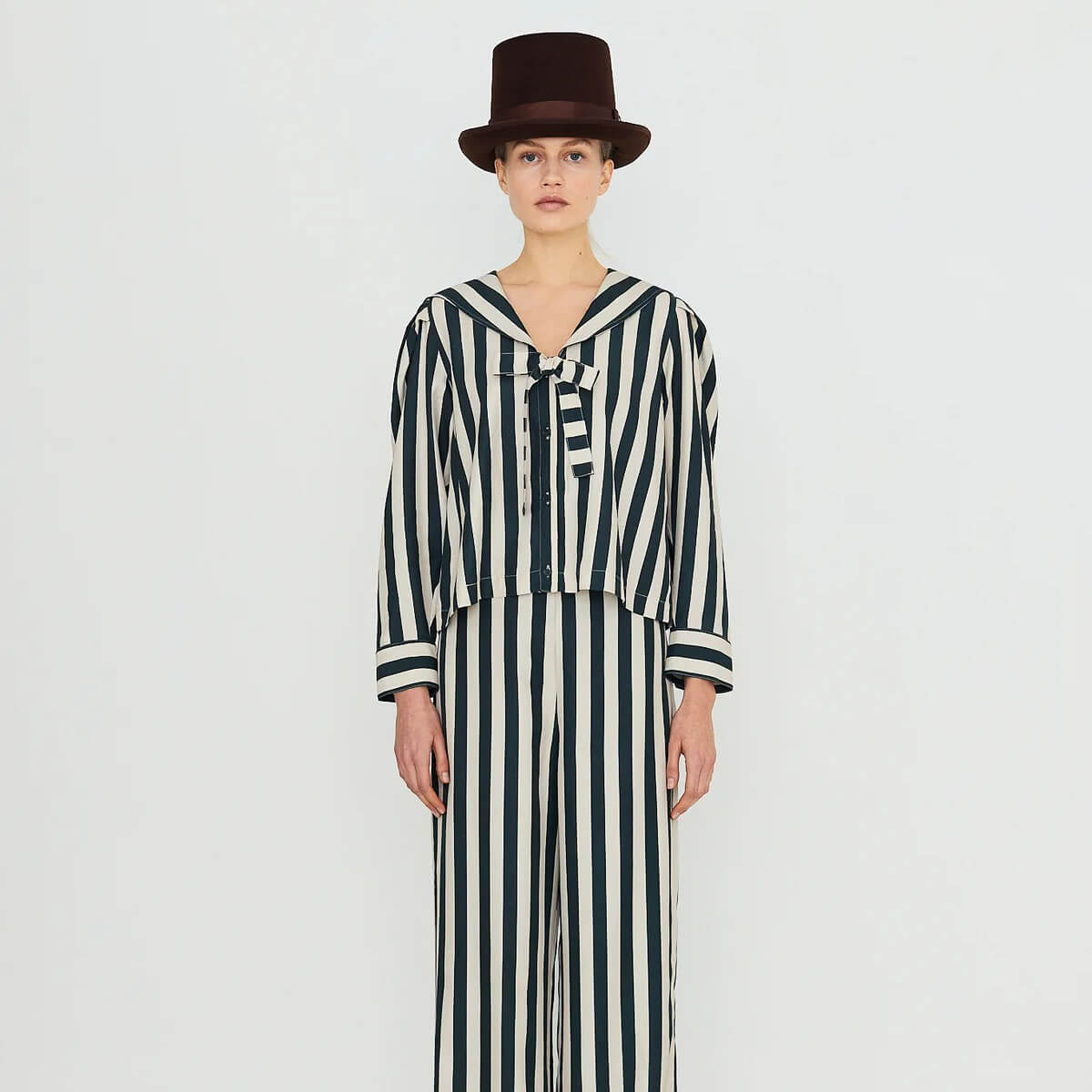 Striped Sailor Neck Blouse by The Tiny Big Sister