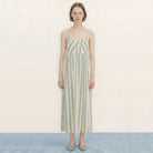 Flowers Straps Dress in Pastel Yellow by The Tiny Big Sister