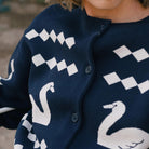 Swans Jacquard Cardigan by The Tiny Big Sister