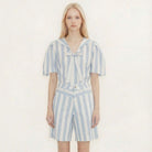 Wide Stripes Sailor Neck Blouse by The Tiny Big Sister