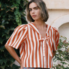 Striped Sailor Neck Blouse by The Tiny Big Sister - Last Ones In Stock - UK 6-10