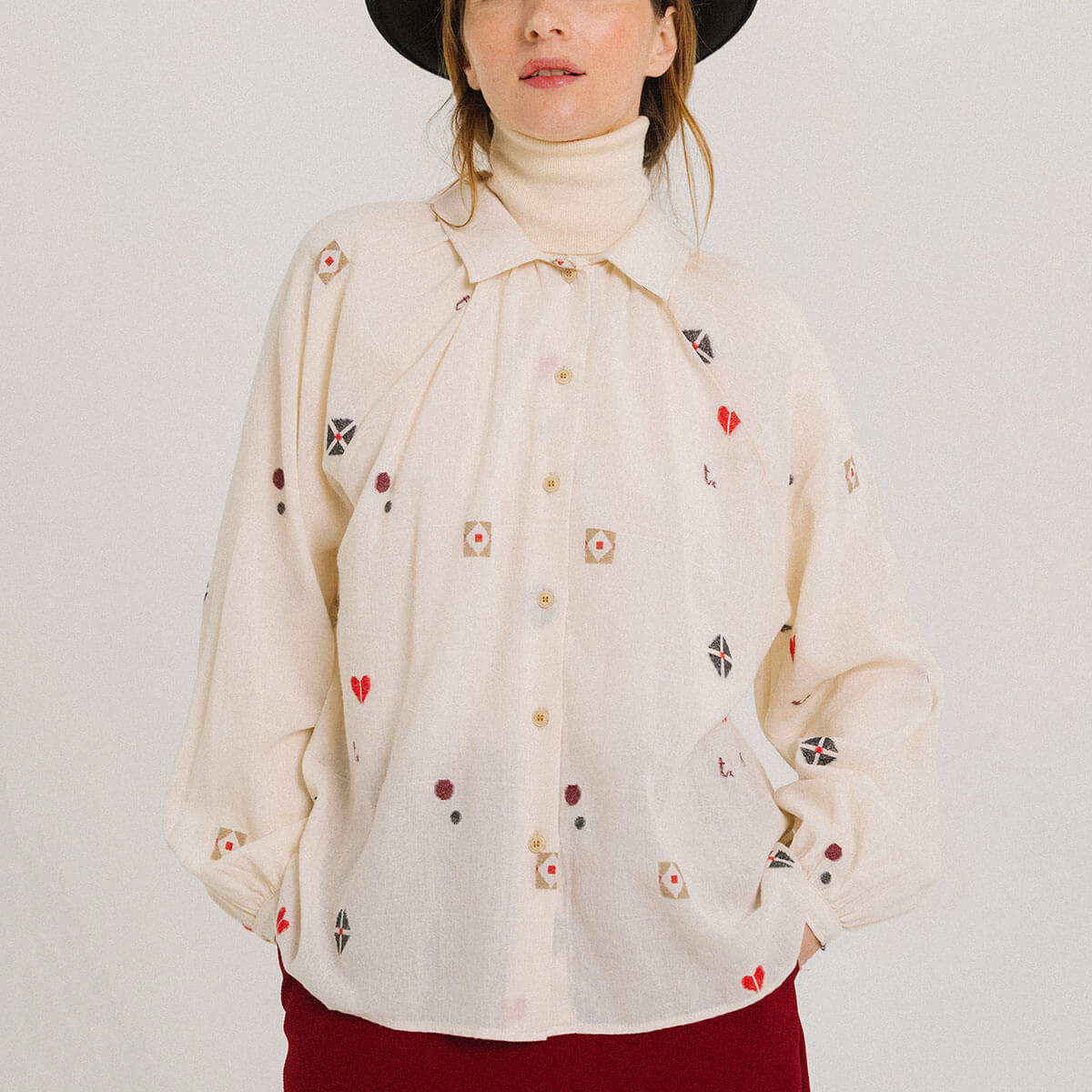 Faustine Canevas Shirt in Greige by Tinsels