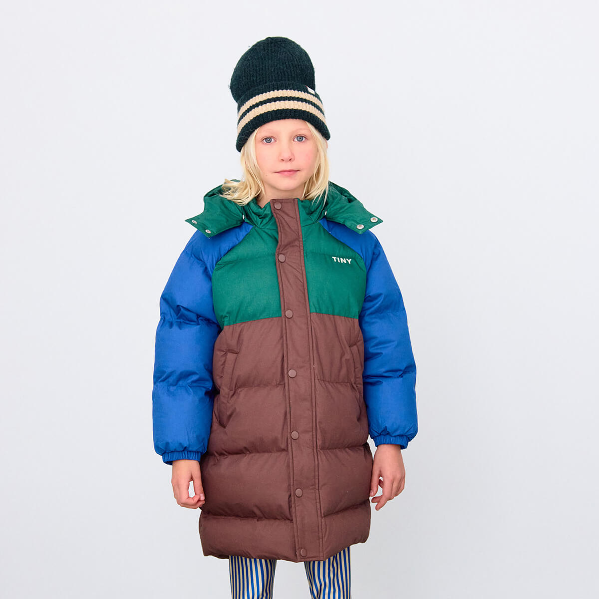 Colour Block Jacket in Dark Brown by Tinycottons – Junior Edition