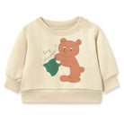 Bear Graphic Baby Sweatshirt in Sandstone by Tinycottons