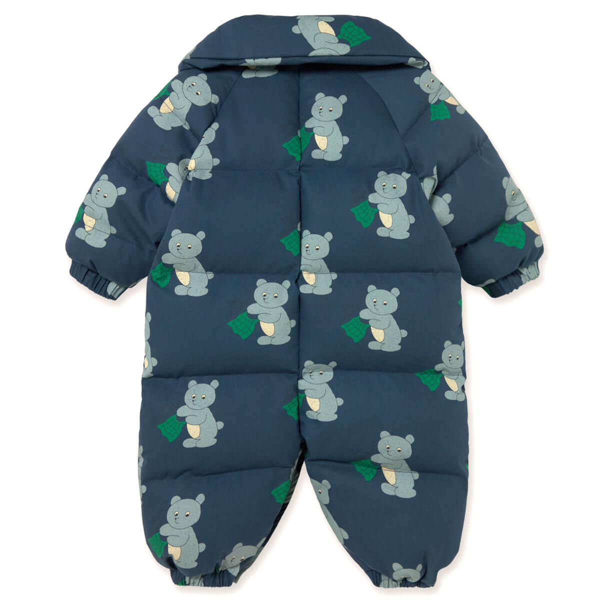 Bears Padded Baby Overall in Light Navy by Tinycottons
