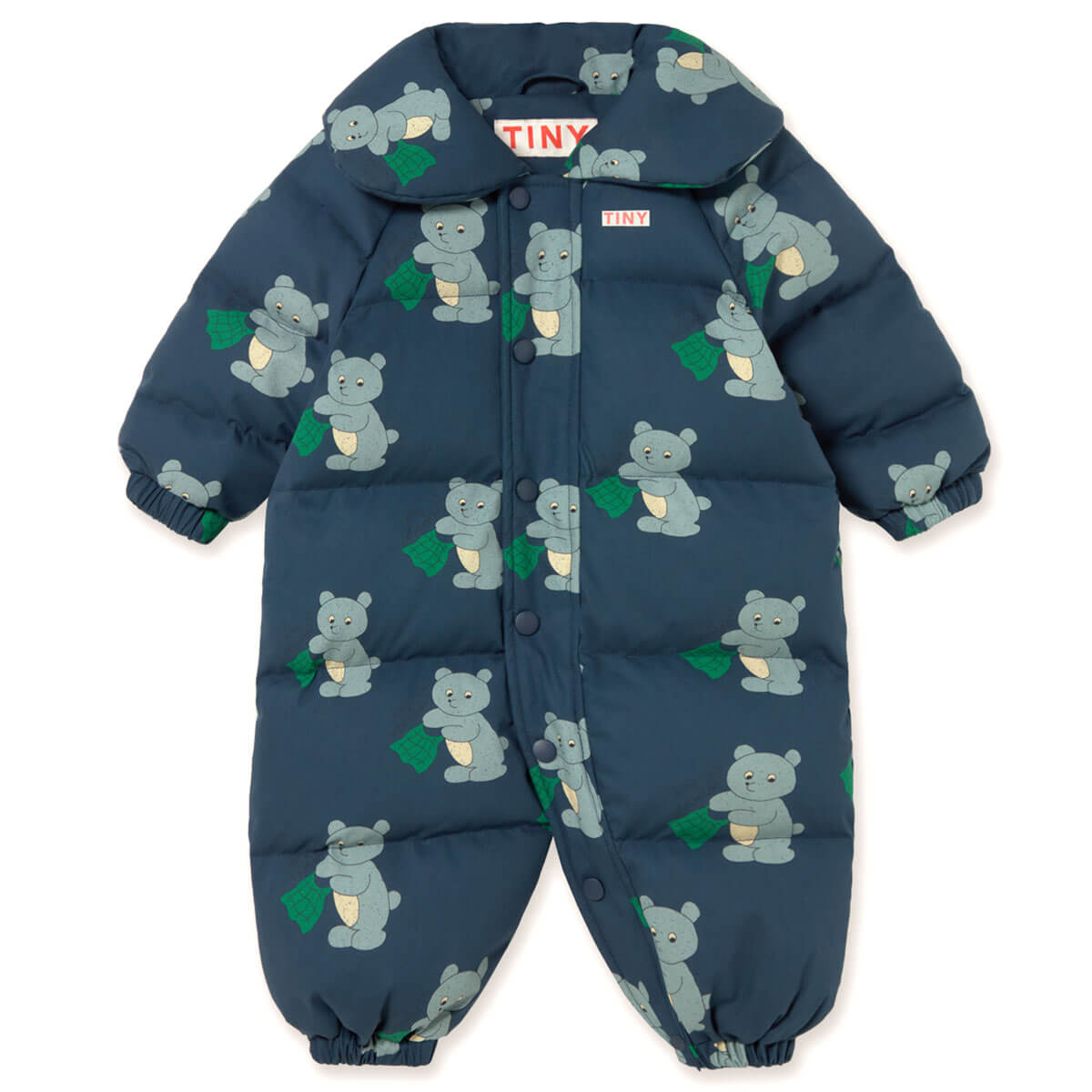 Bears Padded Baby Overall in Light Navy by Tinycottons