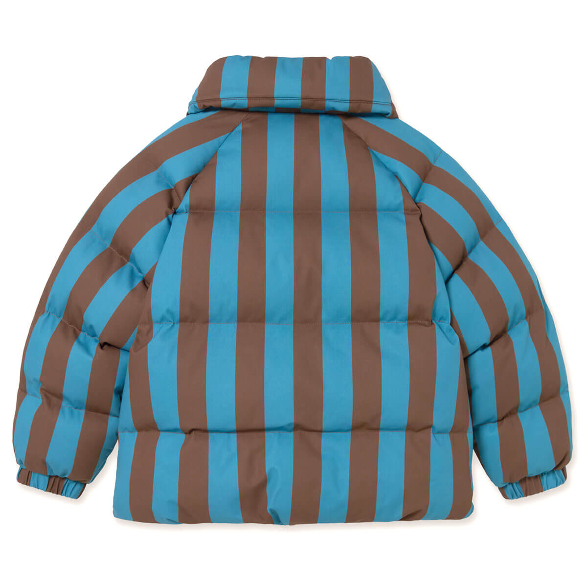 Blue Cacao Stripes Short Padded Jacket in Dark Cyan by Tinycottons