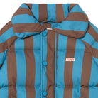 Blue Cacao Stripes Short Padded Jacket in Dark Cyan by Tinycottons