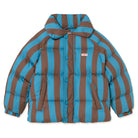 Blue Cacao Stripes Short Padded Jacket in Dark Cyan by Tinycottons
