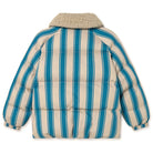 Blue Retro Stripes Padded Jacket in Dark Vanilla by Tinycottons