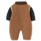Color Block Sherpa Baby One-Piece in Light Brown by Tinycottons
