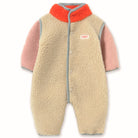 Color Block Sherpa Baby One-Piece in Vanilla by Tinycottons