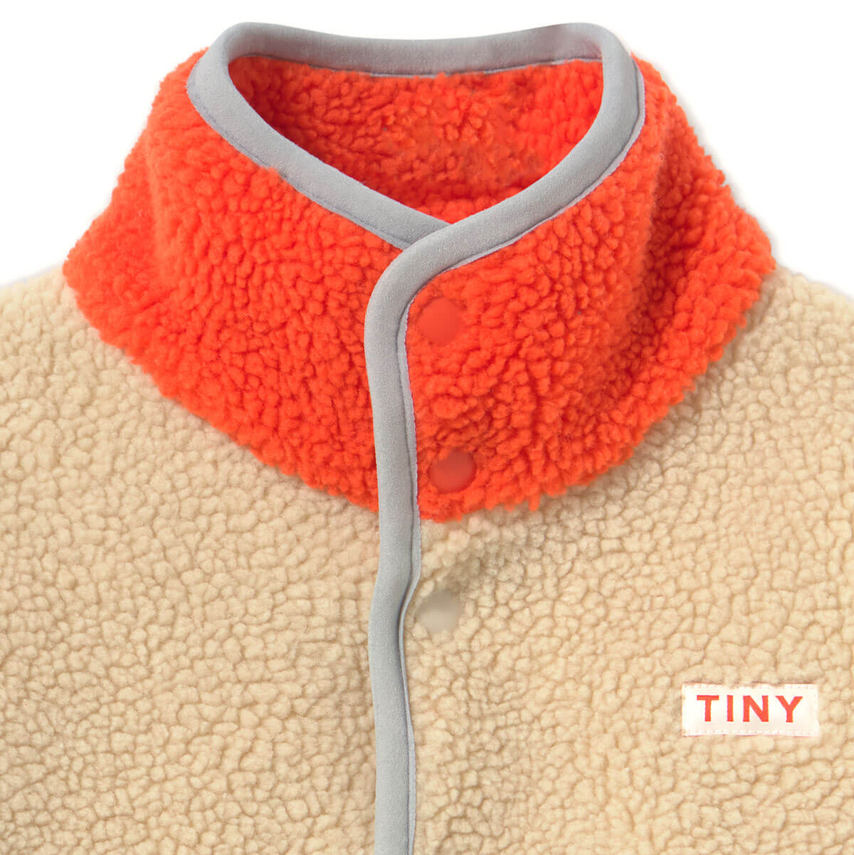 Color Block Sherpa Jacket in Vanilla by Tinycottons