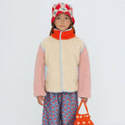 Color Block Sherpa Jacket in Vanilla by Tinycottons
