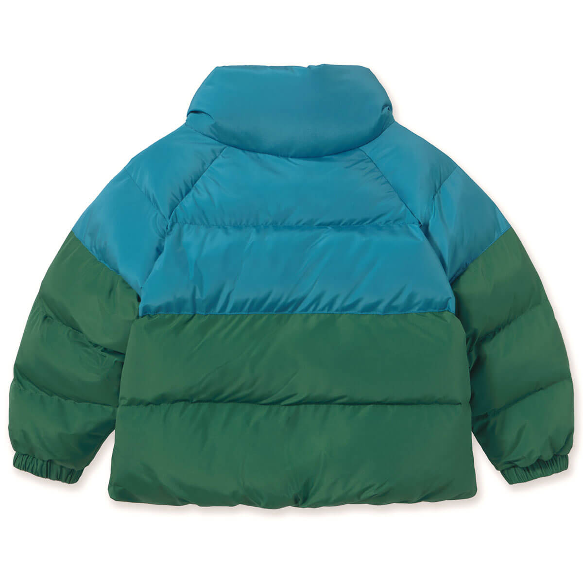 Color Block Short Padded Jacket in Dark Cyan by Tinycottons