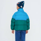 Color Block Short Padded Jacket in Dark Cyan by Tinycottons