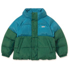 Color Block Short Padded Jacket in Dark Cyan by Tinycottons