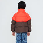 Color Block Short Padded Jacket in Summer Red by Tinycottons