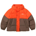 Color Block Short Padded Jacket in Summer Red by Tinycottons