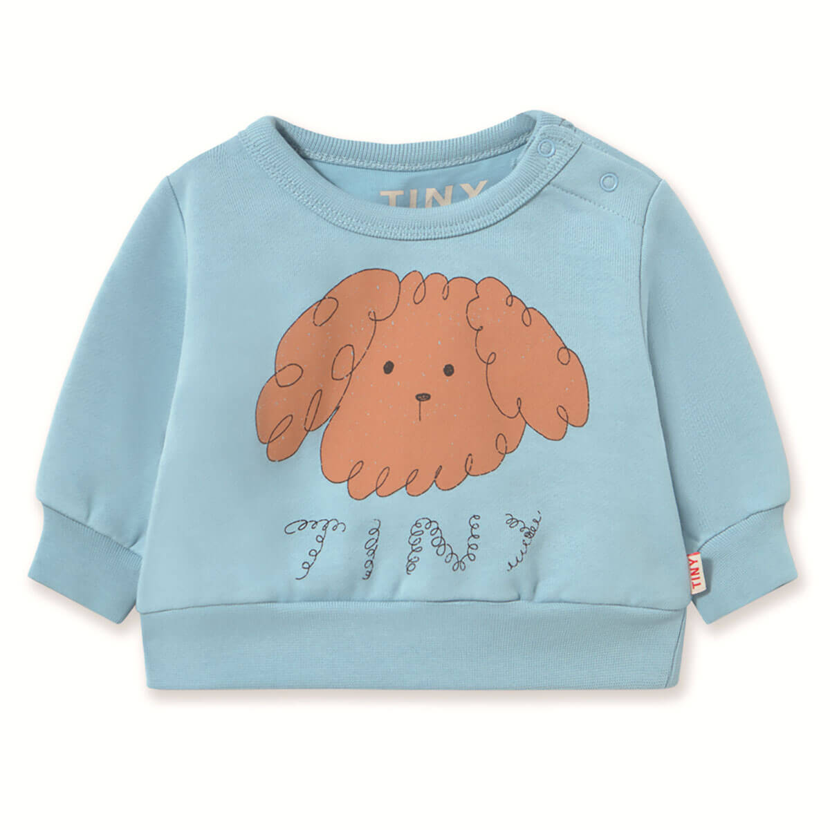 Curly Dog Graphic Baby Sweatshirt in Denim Blue by Tinycottons