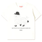 Dancing Shoes Graphic Tee in Off White by Tinycottons
