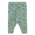 Flower Pattern Rib Baby Pant in Washed Blue by Tinycottons