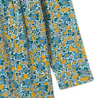 Flower Pattern Rib Mock Neck Dress in Washed Blue by Tinycottons