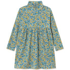 Flower Pattern Rib Mock Neck Dress in Washed Blue by Tinycottons