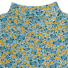 Flower Pattern Rib Mock Neck Tee in Washed Blue by Tinycottons