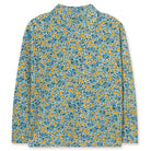 Flower Pattern Rib Mock Neck Tee in Washed Blue by Tinycottons