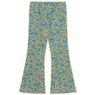 Flower Pattern Rib Pant in Washed Blue by Tinycottons