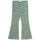 Flower Pattern Rib Pant in Washed Blue by Tinycottons
