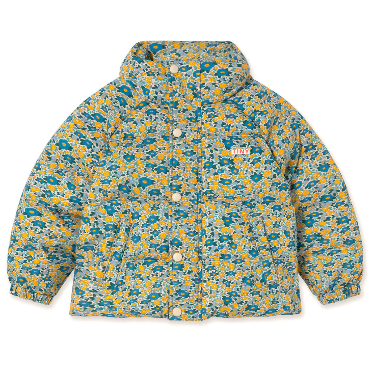 Flower Pattern Short Padded Jacket by Tinycottons