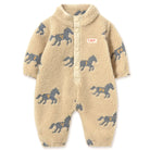 Horses Sherpa Baby One-Piece in Vanilla by Tinycottons