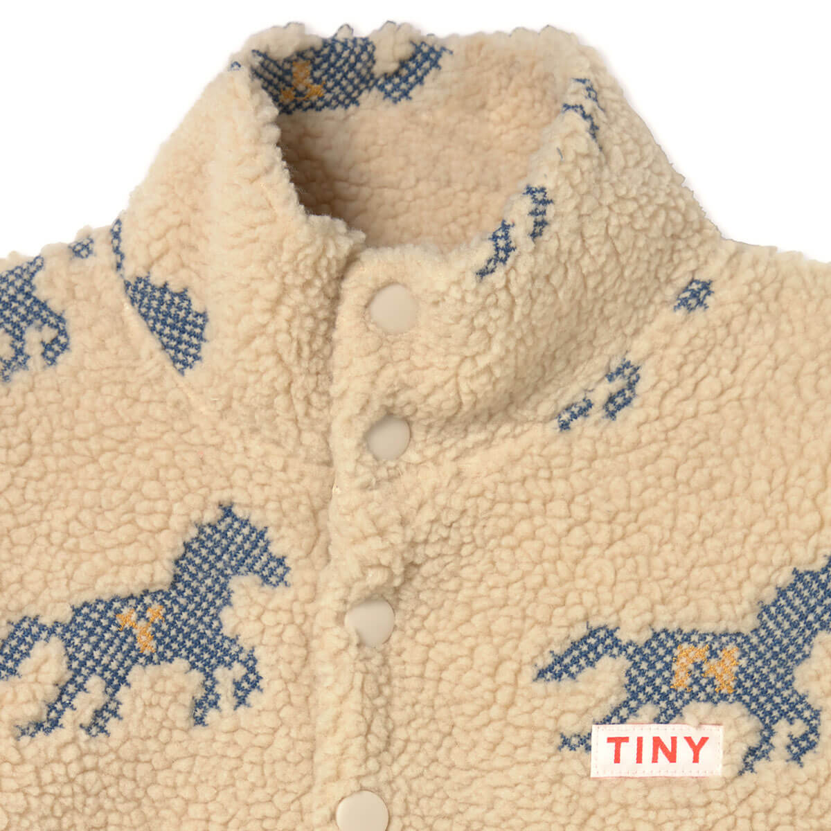 Horses Sherpa Sweatshirt in Vanilla by Tinycottons