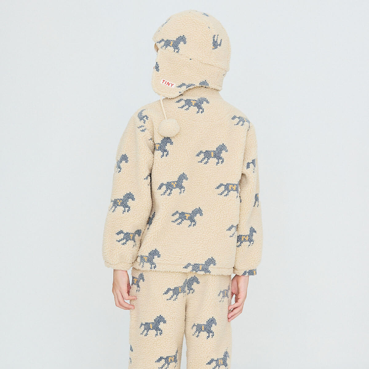 Horses Sherpa Sweatshirt in Vanilla by Tinycottons