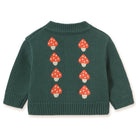 Mini Mushrooms Baby Cardigan in Dark Emerald by Tinycottons