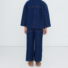 Mini Mushrooms Embroidered Denim Pant by Tinycottons