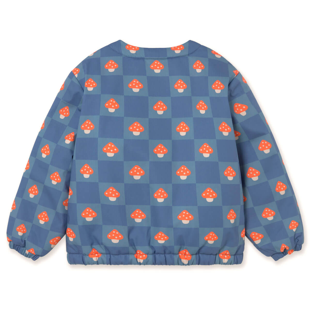 Mushroom Padded Jacket in Light Navy by Tinycottons