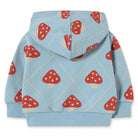 Mushrooms Baby Hoodie in Denim Blue by Tinycottons