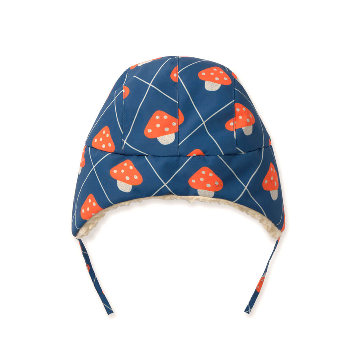 Mushrooms Chapka in Light Navy by Tinycottons