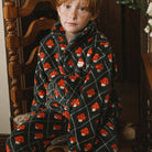 Mushrooms Polar Jacket in Ink Blue by Tinycottons