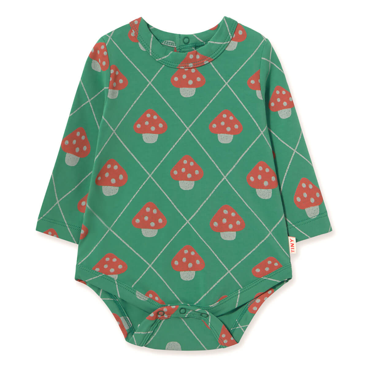 Mushrooms Baby Body in Dark Emerald by Tinycottons
