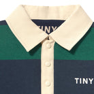 Navy Stripes Polo Sweatshirt in Dark Green by Tinycottons