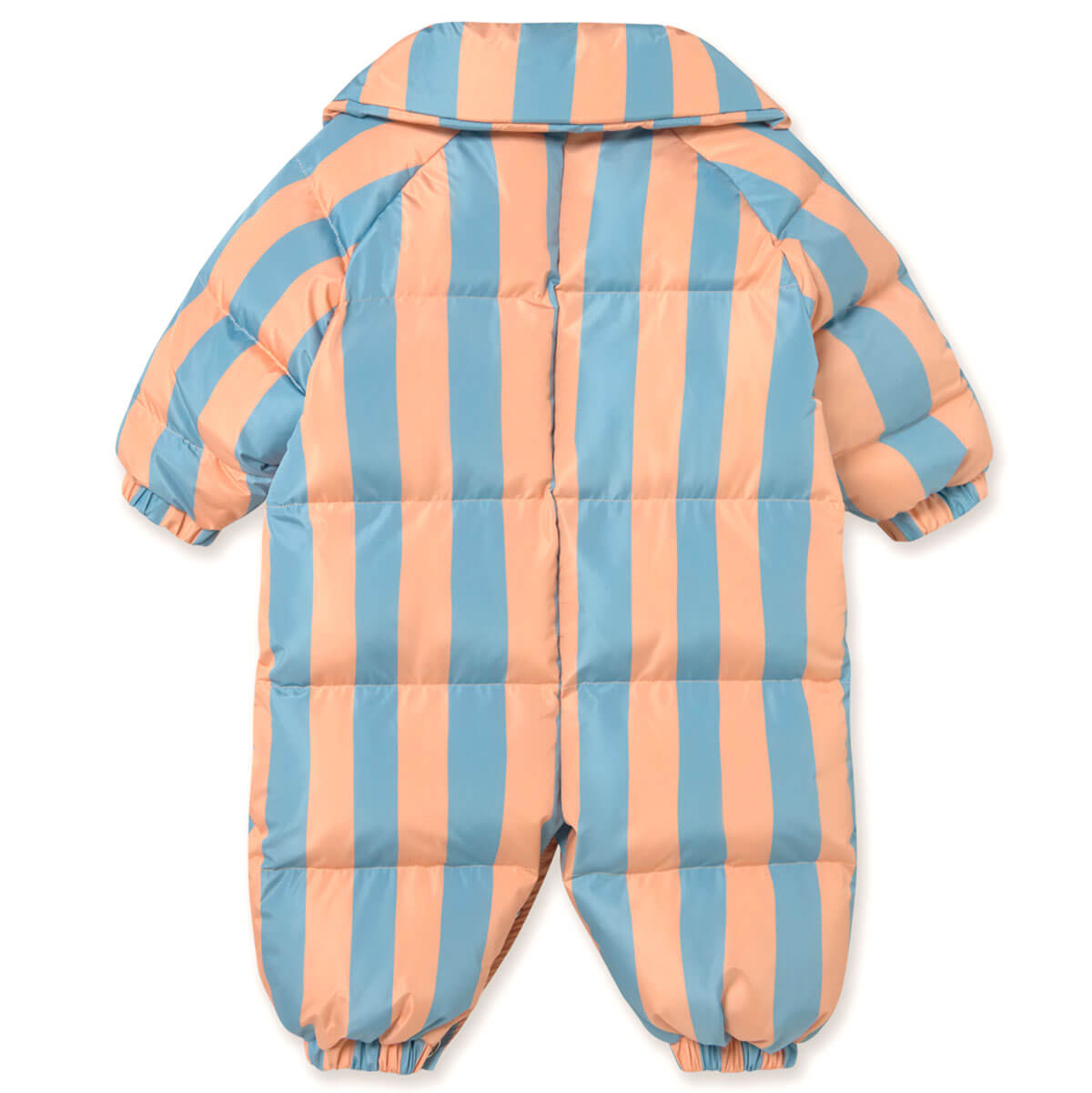 Nude Blue Stripes Padded Baby Overall in Dark Nude by Tinycottons
