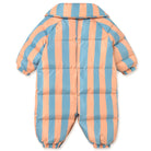 Nude Blue Stripes Padded Baby Overall in Dark Nude by Tinycottons