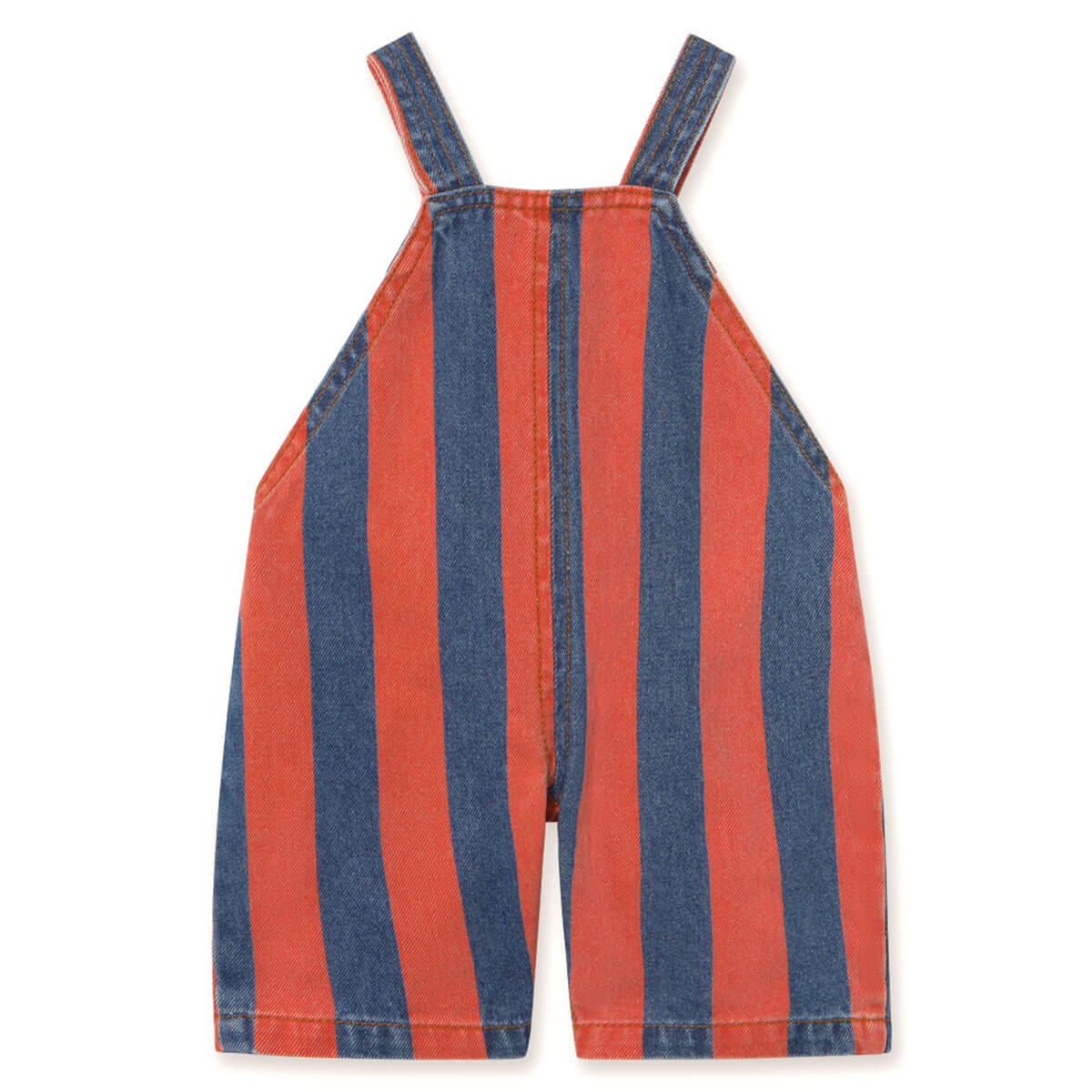 Red Stripes Denim Baby Dungaree by Tinycottons